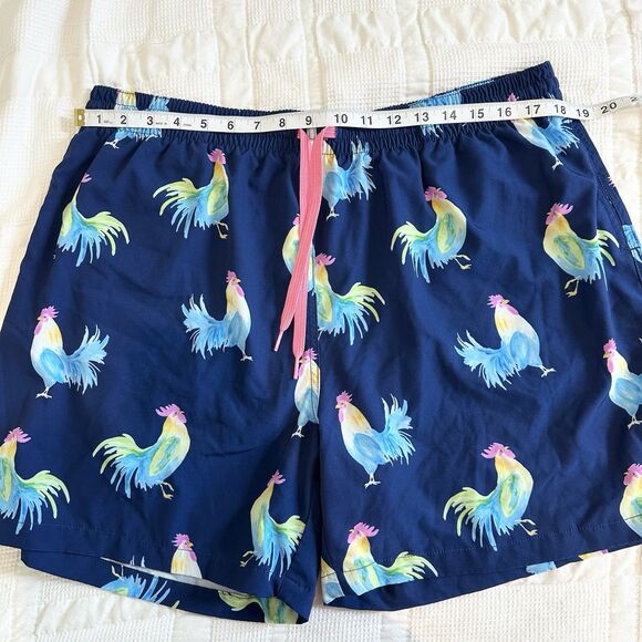 Chubbies Swim Trunks Men's XXL Blue Rooster The Fowl Play Shorts NO LINER - Picture 9 of 10